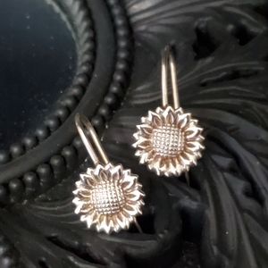 Sterling Silver Sunflower Earrings